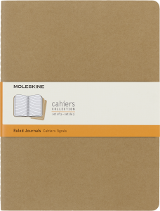 Zestaw 3 Zeszytów Moleskine Cahier Journals XL (19x25cm) w linie, piaskowy, 120 stron