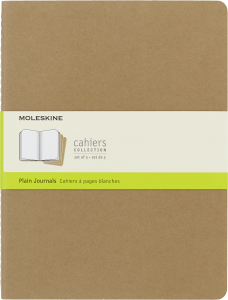 Zestaw 3 Zeszytów Moleskine Cahier Journals XL (19x25cm) gładki, piaskowy, 120 stron