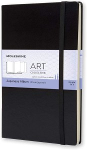 Album Moleskine Japoński L (13x21cm), harmonijkowy ciąg kartek, czarna, twarda oprawa, 48 stron