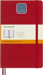 Notes Moleskine Classic L (13x21 cm) w linię, twarda oprawa, scarlet red, czerwona 400 stron