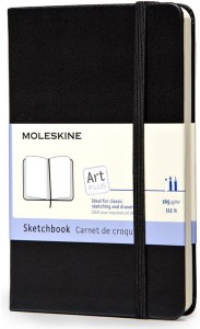 SZKICOWNIK MOLESKINE P (9X14 CM), CZARNA, TWARDA OPRAWA, 80 STRON
