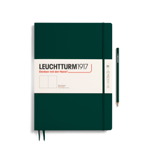 NOTATNIK LEUCHTTURM1917 MASTER SLIM (A4+) FOREST GREEN, W KRATKĘ