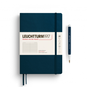 NOTATNIK LEUCHTTURM1917 MEDIUM (A5) DEEP SEA TWARDY W LINIĘ