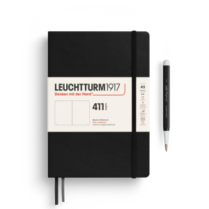 NOTATNIK LEUCHTTURM1917 MEDIUM (A5) EDYCJA 411 CZARNY TWARDY GŁADKI