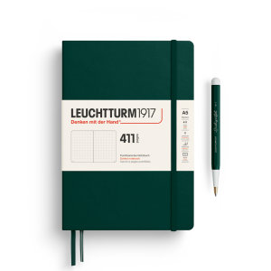 NOTATNIK LEUCHTTURM1917 MEDIUM (A5) EDYCJA 411 FOREST GREEN TWARDY W KROPKI