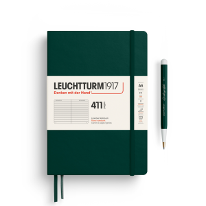 NOTATNIK LEUCHTTURM1917 MEDIUM (A5) EDYCJA 411 FOREST GREEN TWARDY W LINIE