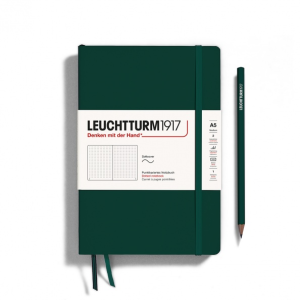 NOTATNIK LEUCHTTURM1917 MEDIUM (A5) MIĘKKA OPRAWA NATURAL COLOURS FOREST GREEN, W KROPKI