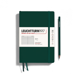 NOTATNIK LEUCHTTURM1917 MEDIUM (A5) MIĘKKA OPRAWA NATURAL COLOURS FOREST GREEN, W LINIĘ