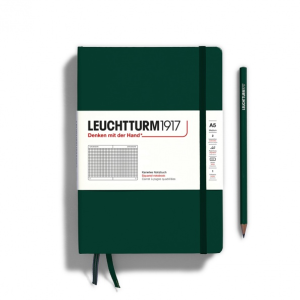 NOTATNIK LEUCHTTURM1917 MEDIUM (A5) NATURAL COLOURS FOREST GREEN, TWARDY W KRATKĘ