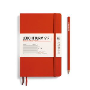 NOTATNIK LEUCHTTURM1917 PAPERBACK (B6+) MIĘKKA OPRAWA FOX RED, W LINIE