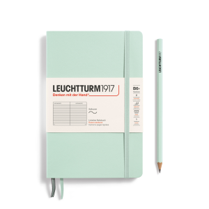 NOTATNIK LEUCHTTURM1917 PAPERBACK (B6+) MIĘKKA OPRAWA MINT GREEN, W LINIE
