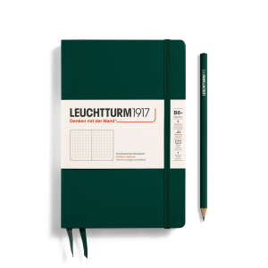 NOTATNIK LEUCHTTURM1917 PAPERBACK (B6+) TWARDA OPRAWA FOREST GREEN, W KROPKI