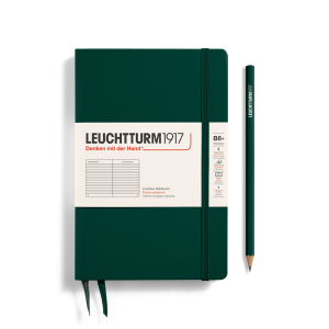 NOTATNIK LEUCHTTURM1917 PAPERBACK (B6+) TWARDA OPRAWA FOREST GREEN, W LINIĘ