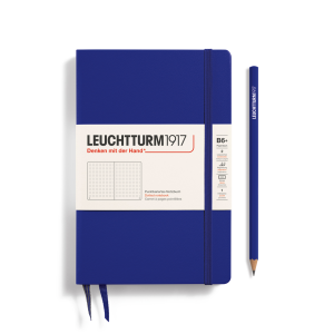 NOTATNIK LEUCHTTURM1917 PAPERBACK (B6+) TWARDA OPRAWA INK, W KROPKI