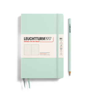 NOTATNIK LEUCHTTURM1917 PAPERBACK (B6+) TWARDA OPRAWA MINT GREEN, W KROPKI