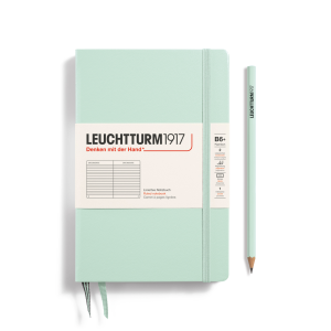 NOTATNIK LEUCHTTURM1917 PAPERBACK (B6+) TWARDA OPRAWA MINT GREEN, W LINIĘ
