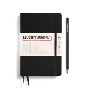 NOTATNIK LEUCHTTURM1917 PAPERBACK (B6+)TWARDA OPRAWA CZARNY W KROPKI