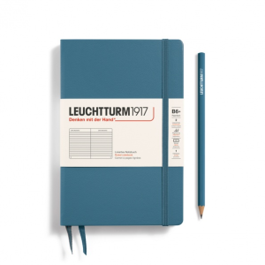 NOTATNIK LEUCHTTURM1917 PAPERBACK (B6+)TWARDA OPRAWA STONE BLUE W LINIĘ