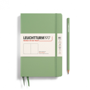 NOTATNIK LEUCHTTURM1917 PAPERBACK (B6+)TWARDA OPRAWA SZAŁWIOWY (SAGE), GŁADKI