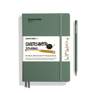NOTATNIK LEUCHTTURM1917 SKETCHNOTE JOURNAL 120 G MEDIUM (A5)TWARDA OPRAWA  OLIVE
