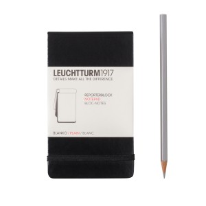 NOTATNIK REPORTERSKI LEUCHTTURM1917 POCKET (A6)CZARNY GŁADKI TWARDY