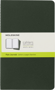 Zestaw 3 Zeszytów Moleskine Cahier Journals L (13x21cm) gładki, zielony, 80 stron