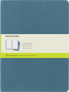 Zestaw 3 Zeszytów Moleskine Cahier Journals XL (19x25cm) gładki, niebieski, 120 stron