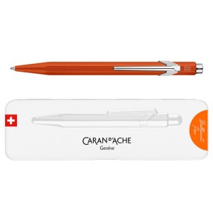 DŁUGOPIS, CARAN DACHE, 849 COLORMAT-X, POMARAŃCZOWY W PUDEŁKU SLIMPACK