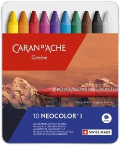 KREDKI, CARAN D'ACHE, NEOCOLOR I, METALOWE PUDEŁKO, 10 SZT