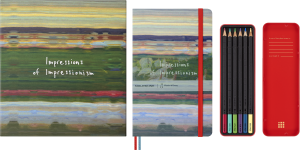 ZESTAW Notes Moleskine edycja limitowana  IMPRESJONIZM LARGE GŁADKI + AKWARELOWE KREDKI