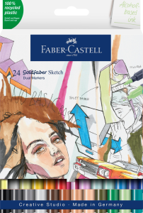 PISAK GOLDFABER SKETCH DWUSTRONNY ZESTAW 24 KOLORY FABER-CASTELL