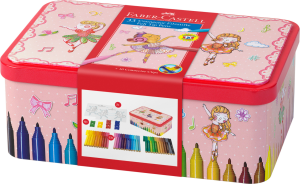 FLAMASTRY CONNECTOR 33 KOLORY W METALOWEJ SZKATUŁCE UPOMINKOWEJ "BALLERINA" FABER-CASTELL