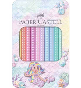 KREDKI OŁÓWKOWE SPARKLE JUMBO 10 KOLORÓW OPAKOWANIE METALOWE FABER-CASTELL
