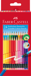 KREDKI OŁÓWKOWE WYMAZYWALNE Z GUMKĄ 24 SZT. OPAK. KARTONOWE FABER-CASTELL