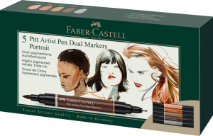 PITT ARTIST PEN DWUSTRONNE ZESTAW PORTRAITS ETUI 5 SZT. FABER-CASTELL