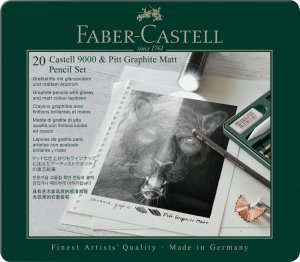 ZESTAW OŁÓWKÓW PITT GRAPHITE MATT & CASTELL 9000(8XOŁ. GRAPHITE MATT, 8XOŁ. CASTELL 9000+ AKCESORIA)OP.MET.FABER-CASTELL