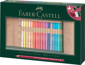 POLYCHROMOS KREDKI ZESTAW 30 KOL. PIÓRNIK ROLOWANY FABER-CASTELL