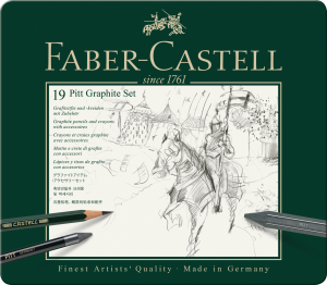 ZESTAW OŁÓWKÓW I GRAFITÓW PITT ŚREDNI FABER-CASTELL
