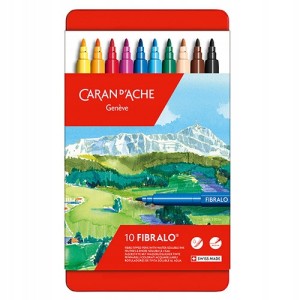 Caran d'Ache fibralo zestaw 10 flamastrów metalowe opakowanie