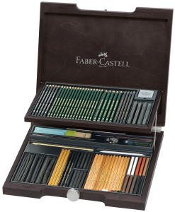 ZESTAW PITT MONOCHROME KASETA DREWNIANA NOWA WERSJA FABER-CASTELL