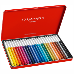 FLAMASTRY FIBRALO, CARAN D'ACHE, MEDIUM, 24SZT W METALOWYM PUDEŁKU