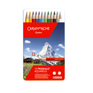 KREDKI, CARAN D'ACHE, PRISMALO, METALOWE PUDEŁKO, 12SZT