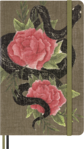 NOTES MOLESKINE SNAKE ROSES L (13X21 CM) LINIA + BOX
