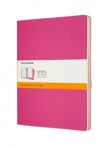 ZESTAW 3 ZESZYTÓW MOLESKINE CAHIER XL (19X25CM) W LINIE, KINETIC PINK, 120STR