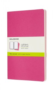 ZESTAW 3 ZESZYTÓW MOLESKINE CAHIER JOURNALS L (13X21CM)GŁADKI,KINETIC PINK,80STR
