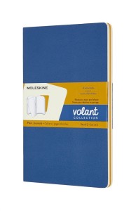 ZESTAW 2 ZESZYTÓW MOL VOLANT L (13X21CM) GŁADKI, BLUE/AMBER YELLOW, 96 STRON