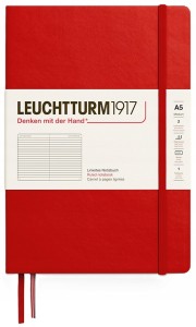 NOTATNIK LEUCHTTURM1917 MEDIUM (A5) CZERWONY W LINIĘ