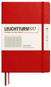 NOTATNIK LEUCHTTURM1917 MEDIUM (A5) CZERWONY W KRATKĘ