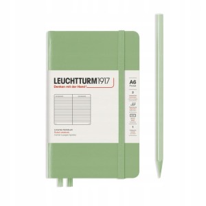 NOTATNIK LEUCHTTURM1917 POCKET (A6) SAGE SZAŁWIOWY W LINIĘ