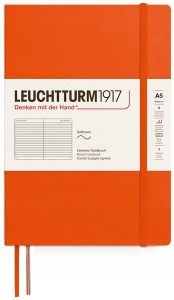 NOTATNIK LEUCHTTURM1917 MEDIUM (A5) MIĘKKA OPRAWA PUMPKIN (POMARAŃCZOWY), W LINIE